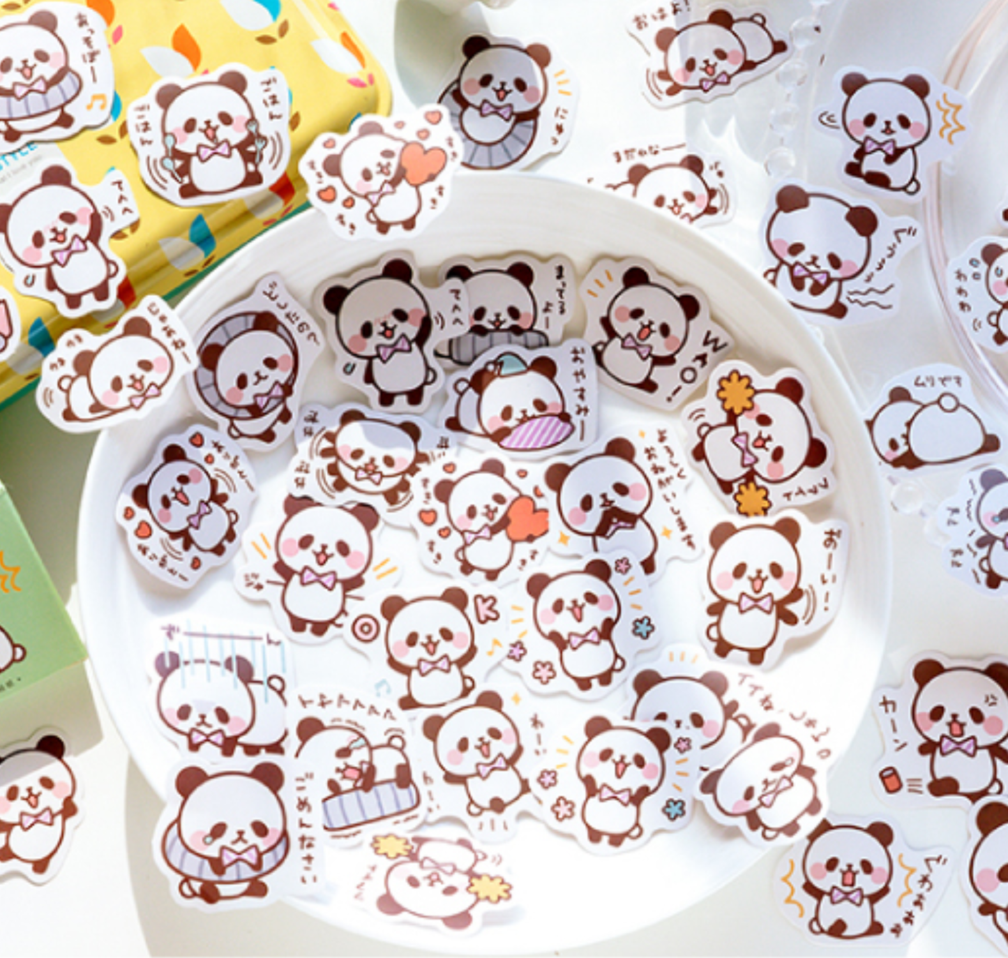 Cartoon Panda - Self Adhesive Sticker Box