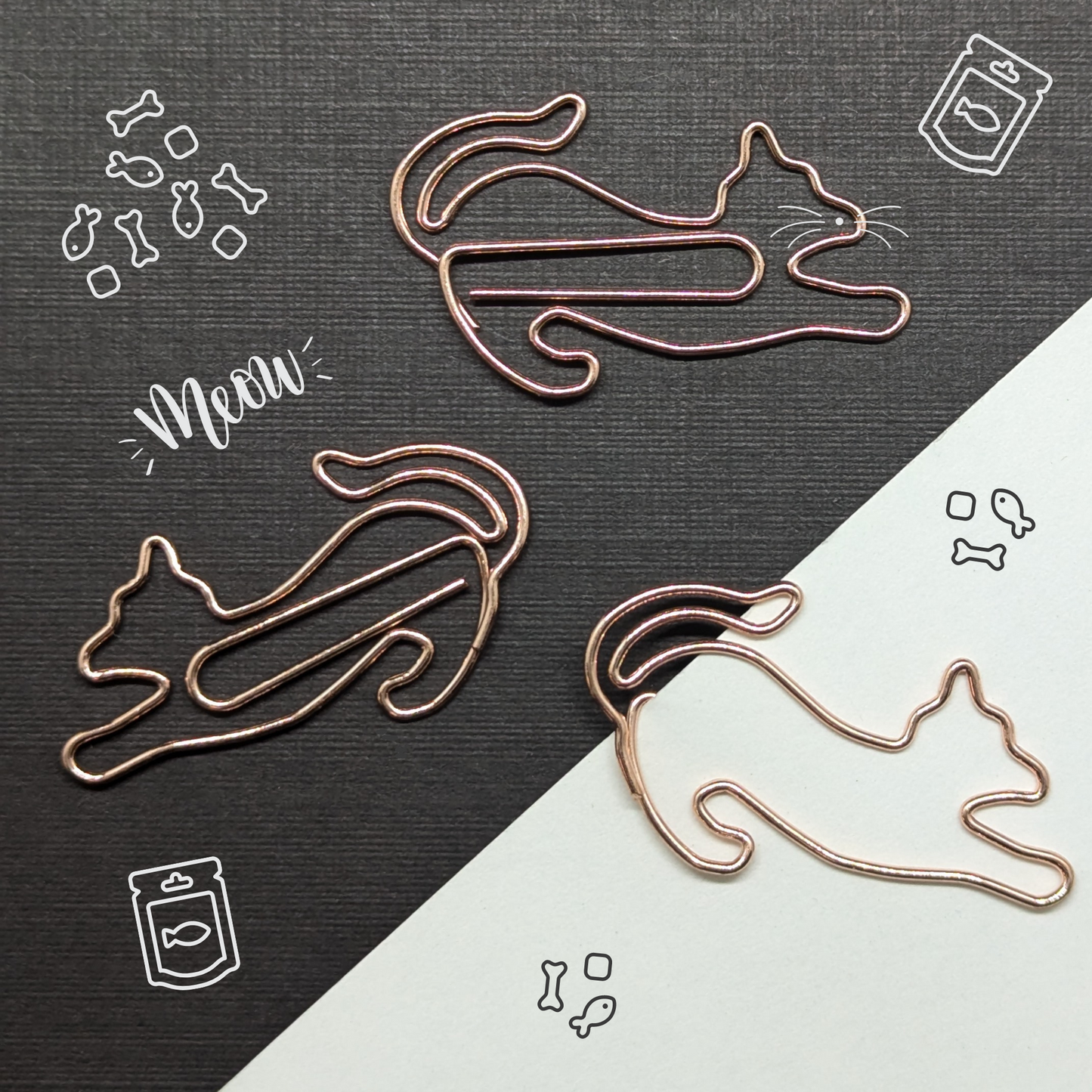 Rose Gold Metal Paper Clip - Cat - Single Paperclip