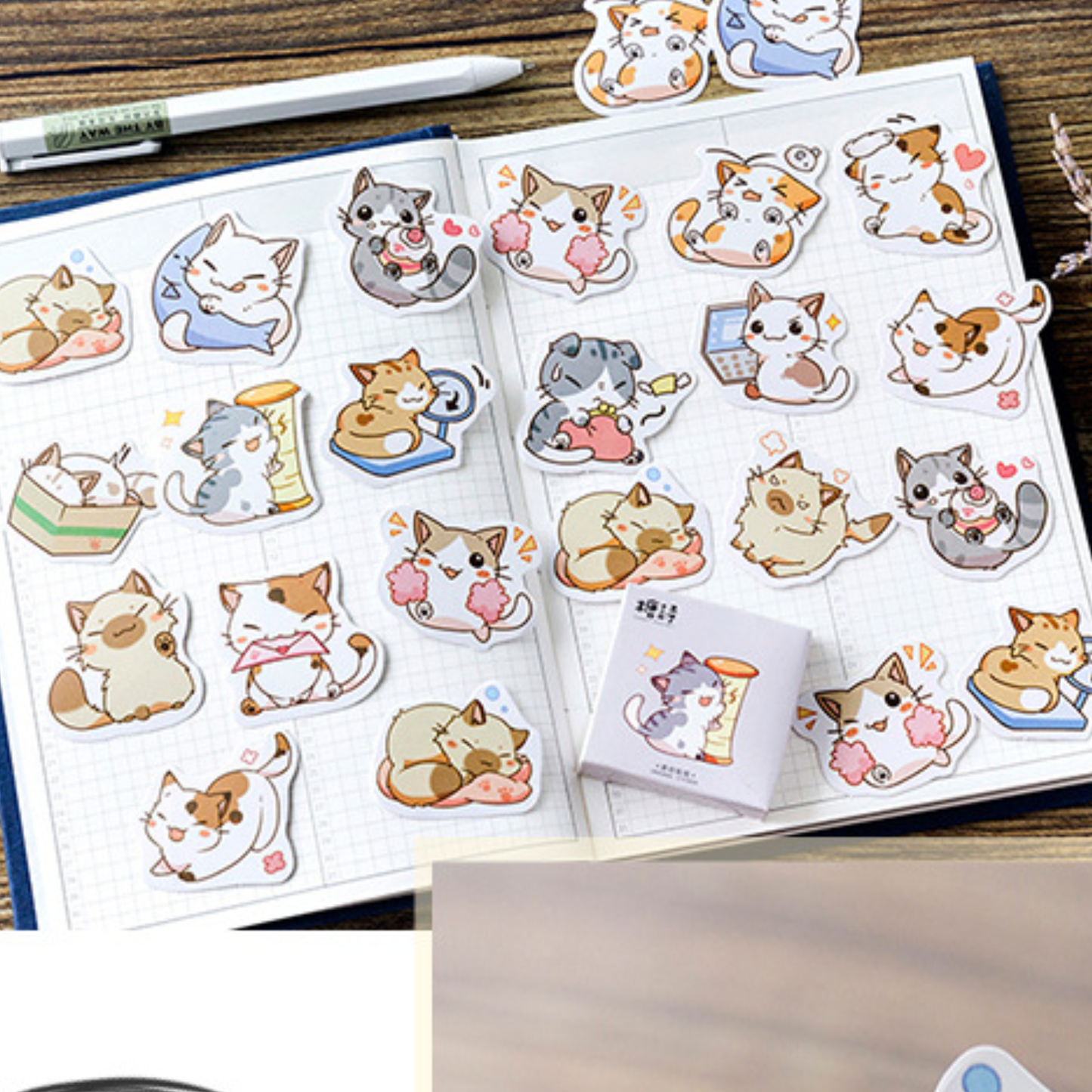 Cute Cats - Self Adhesive Sticker Box