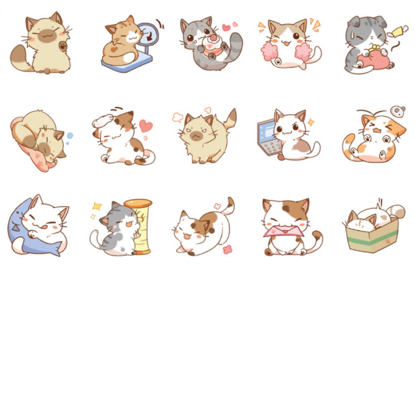 Cute Cats - Self Adhesive Sticker Box