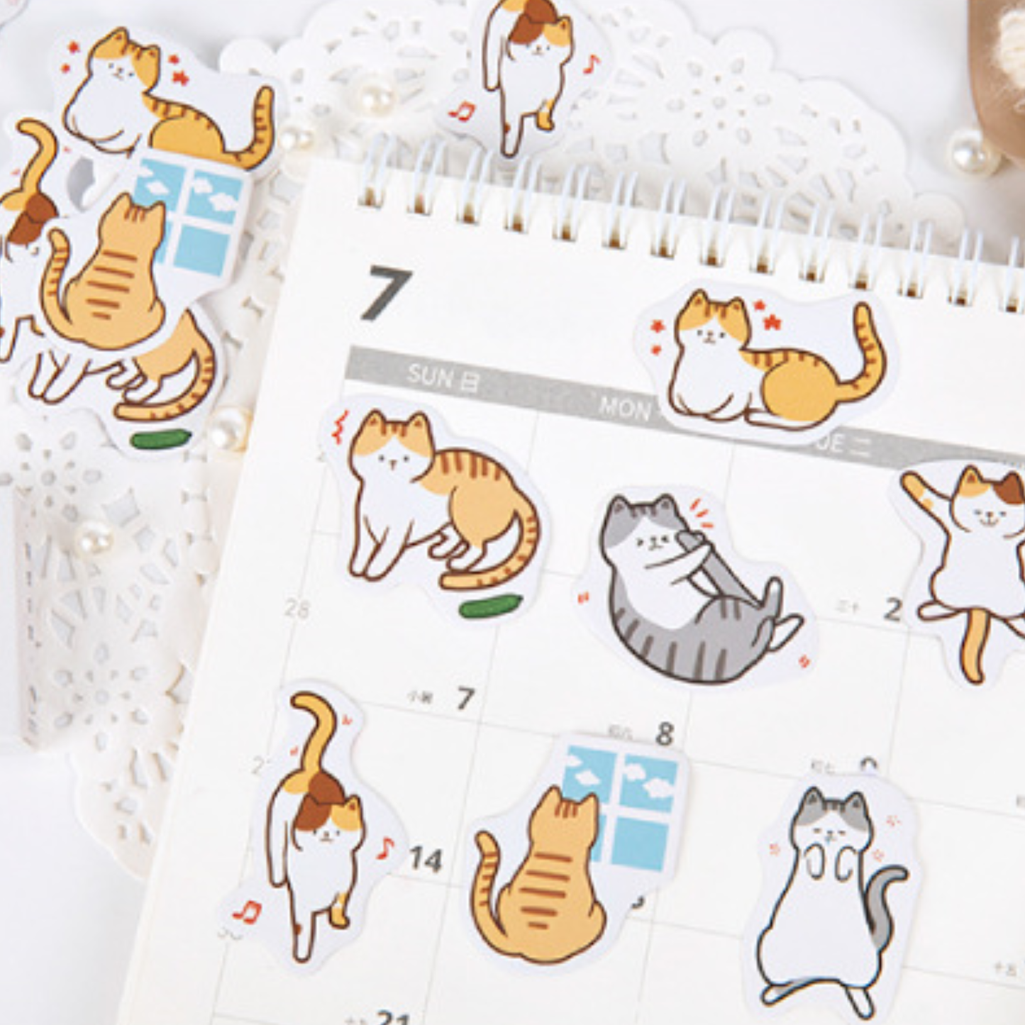 Cute Cats & Dogs - Self Adhesive Sticker Box