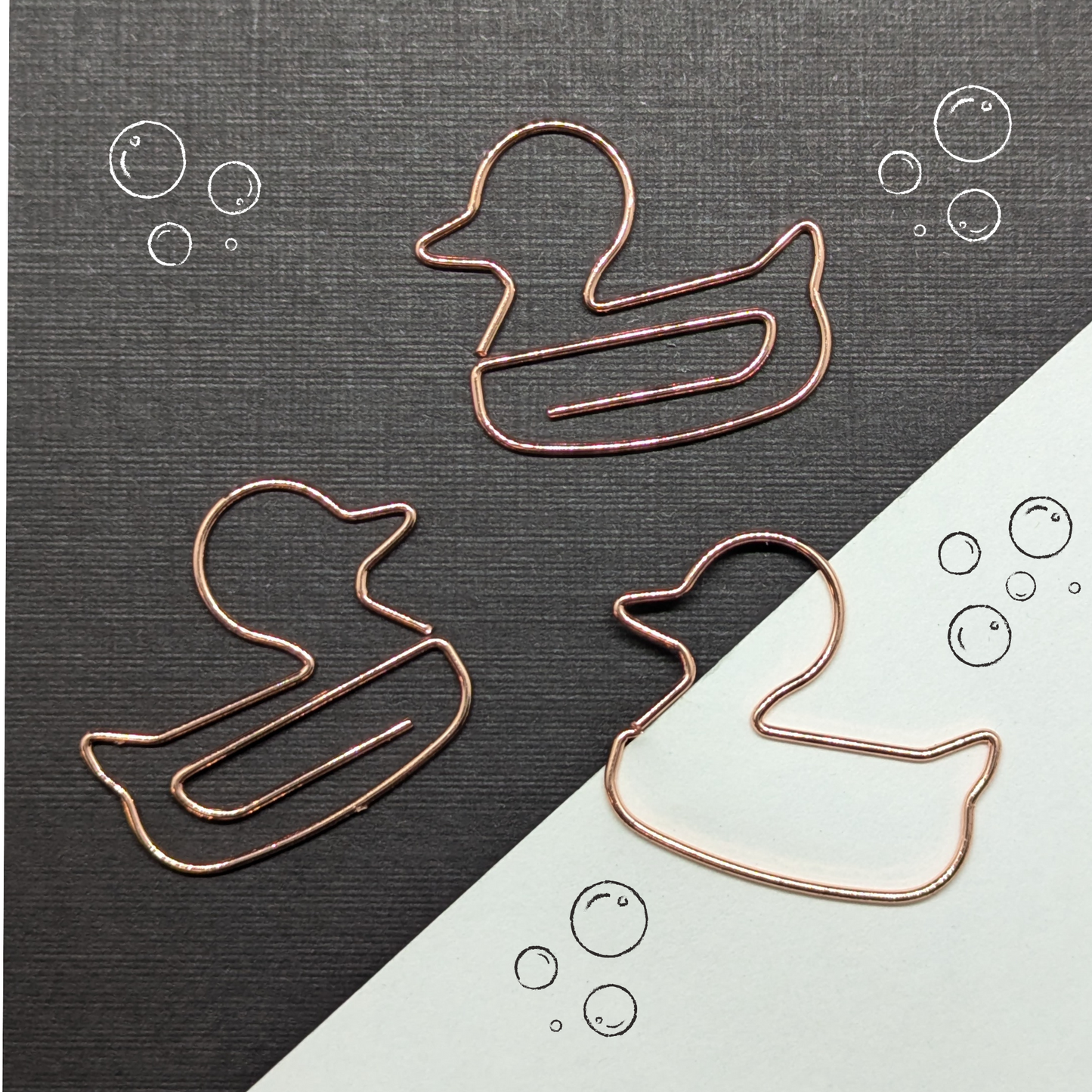 Rose Gold Metal Paper Clip - Duck - Single Paperclip