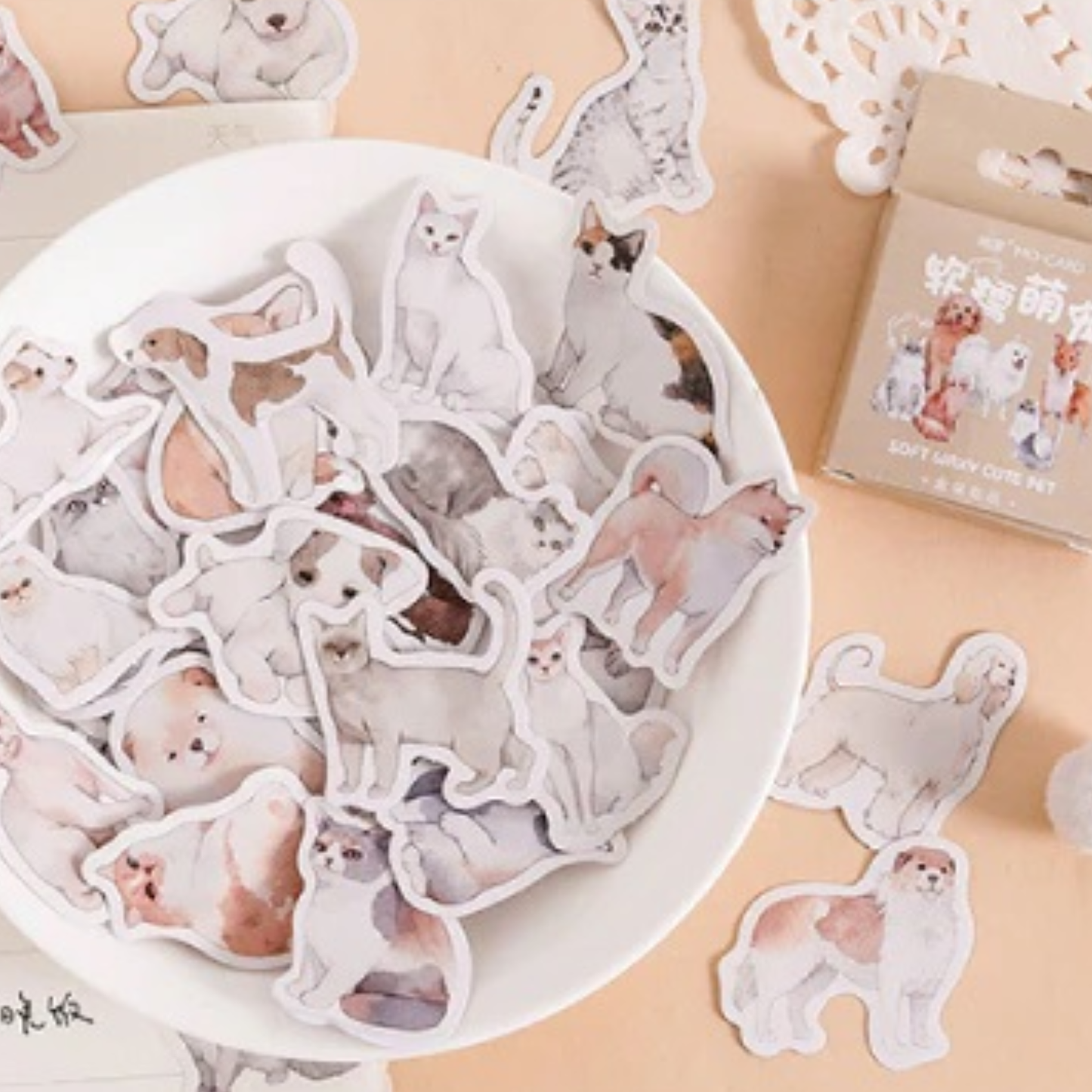 I Love Cats & Dogs - Self Adhesive Sticker Box