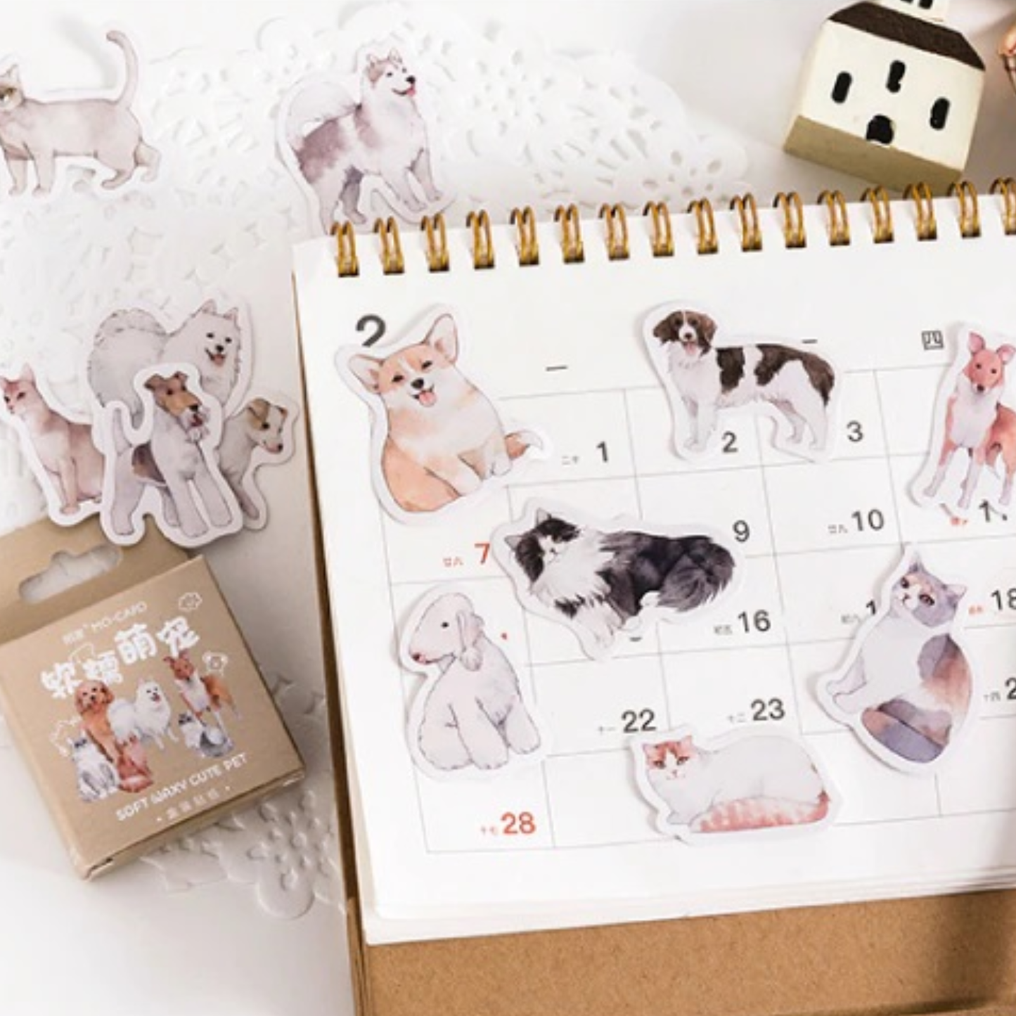 I Love Cats & Dogs - Self Adhesive Sticker Box