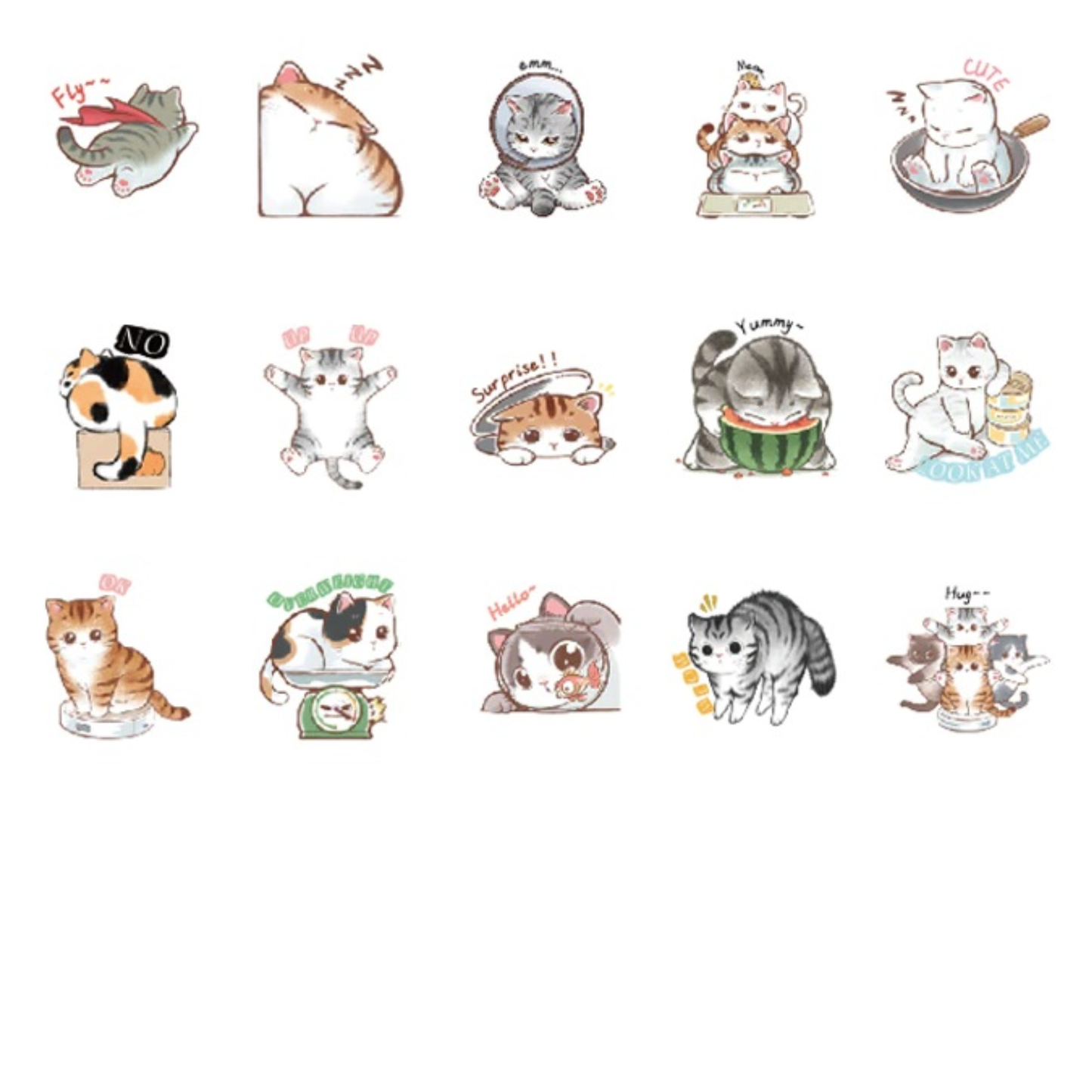 Playful Kittens - Self Adhesive Sticker Box