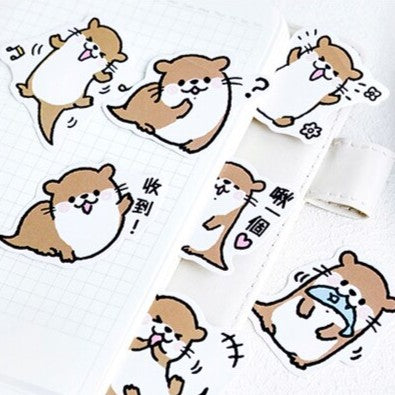 Cute Otters - Self Adhesive Sticker Box
