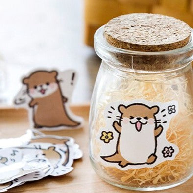 Cute Otters - Self Adhesive Sticker Box