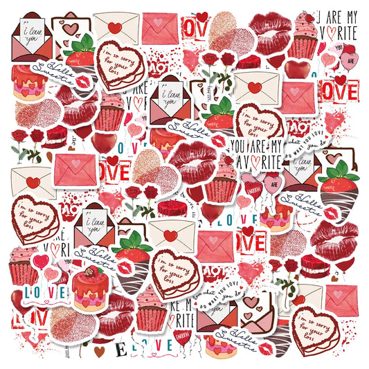 Love Valentine Letter - Self Adhesive Sticker Box