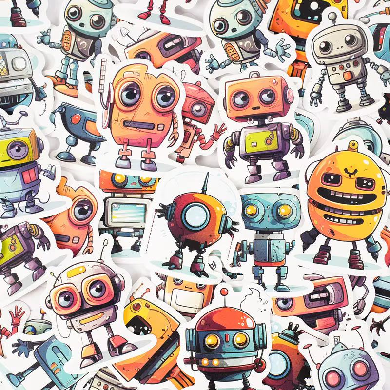 Tiny Robots - Self Adhesive Sticker Box