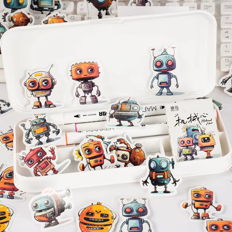 Tiny Robots - Self Adhesive Sticker Box