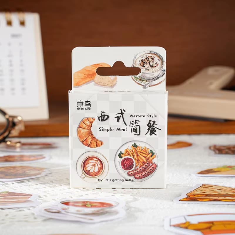 Western Style Food - Self Adhesive Sticker Box