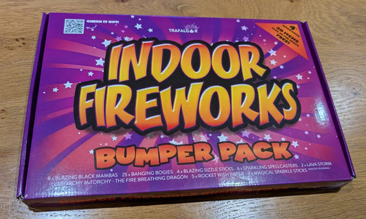 Indoor Fireworks & Sparkler Fun - A Bonanza Pack Of 55 Items - Traditional Low Noise Fun!