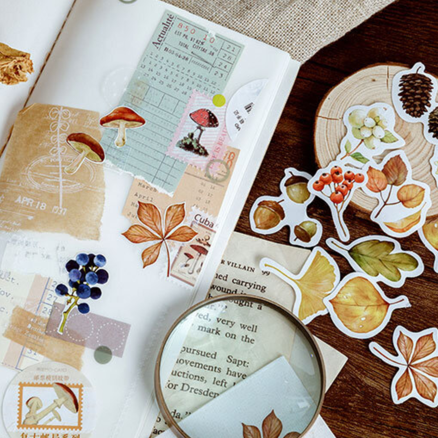 Autumn Leaves - Self Adhesive Sticker Box