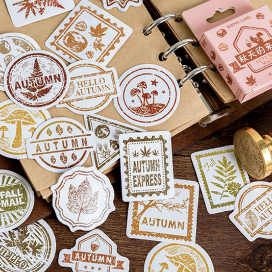 Autumn Stamps - Self Adhesive Sticker Box