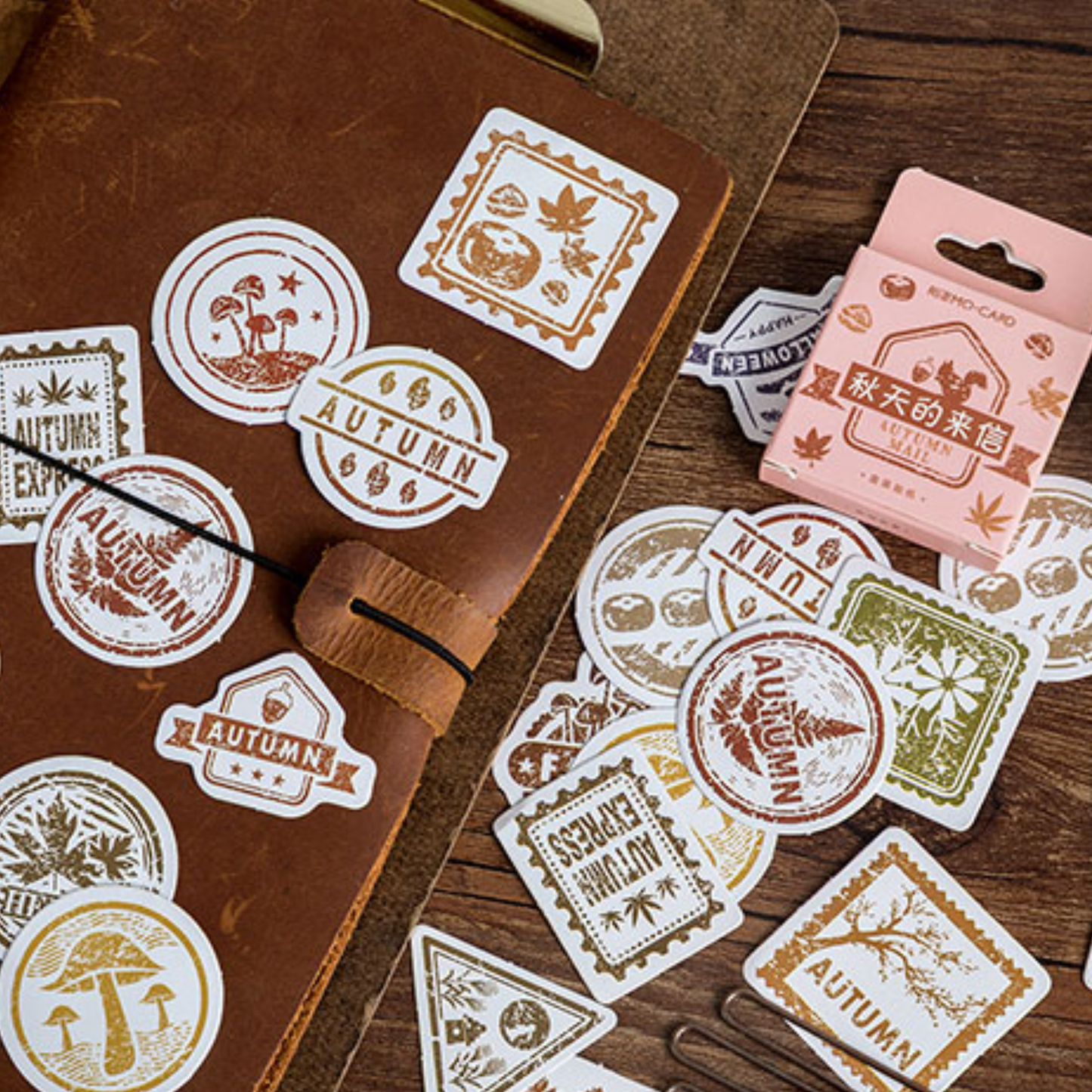 Autumn Stamps - Self Adhesive Sticker Box