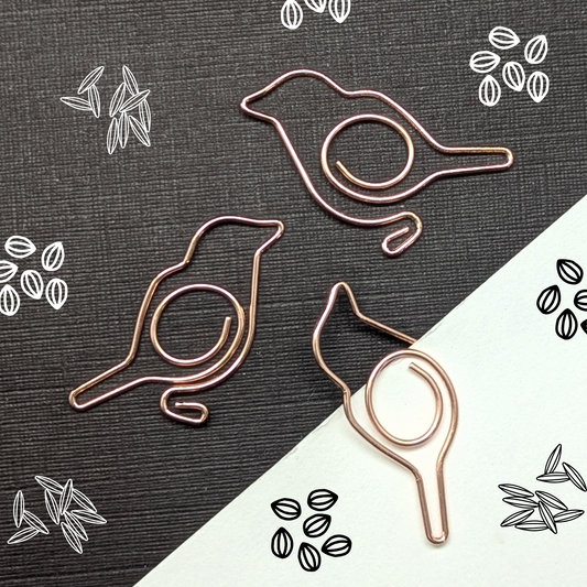 Rose Gold Metal Paper Clip - Bird - Single Paperclip