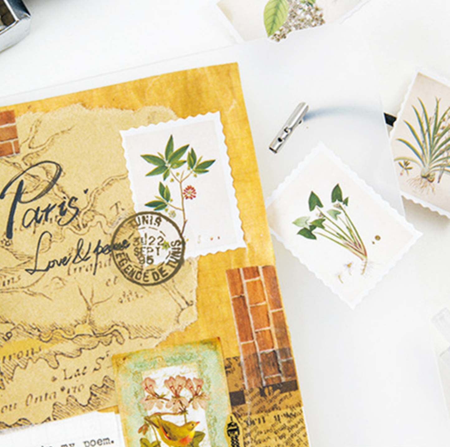 Botanical Stamps - Self Adhesive Sticker Box