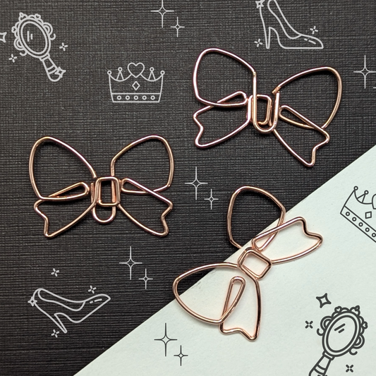 Rose Gold Metal Paper Clip - Bow - Single Paperclip