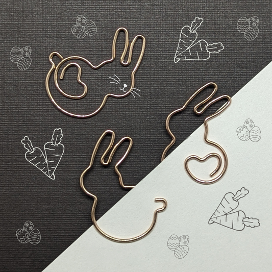 Rose Gold Metal Paper Clip - Bunny - Single Paperclip