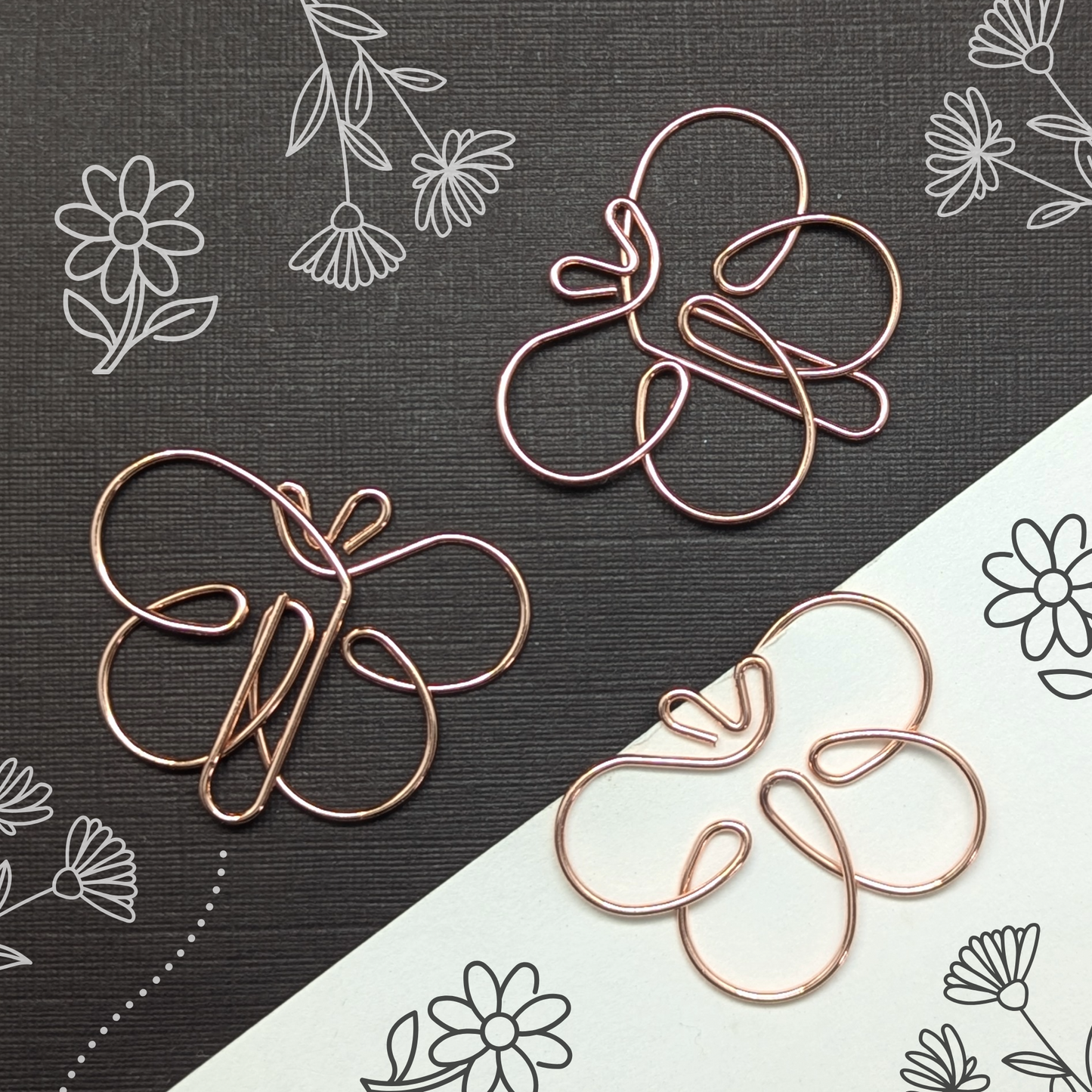 Rose Gold Metal Paper Clip - Butterfly - Single Paperclip