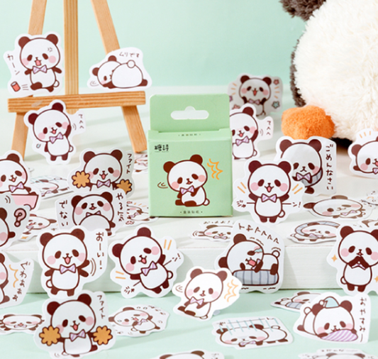 Cartoon Panda - Self Adhesive Sticker Box