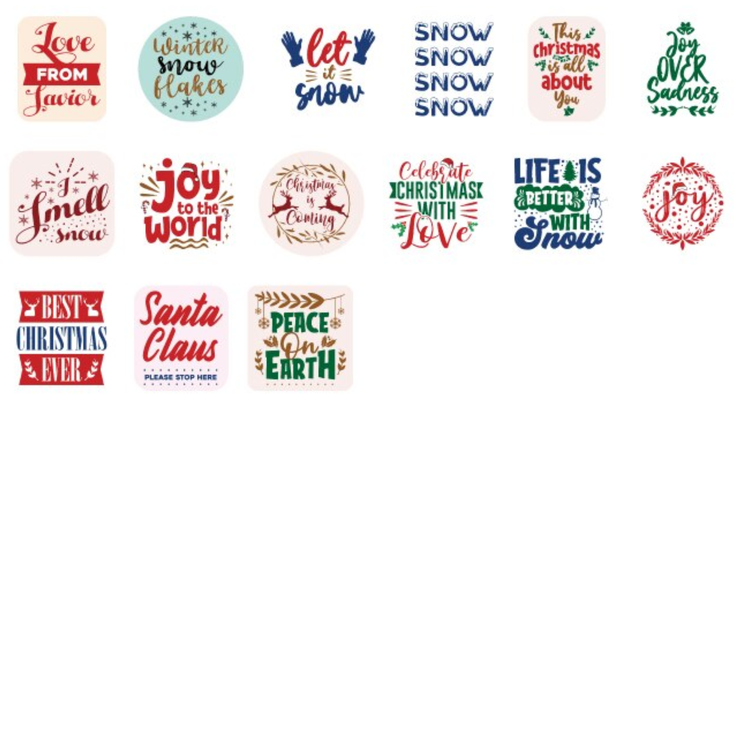 Christmas Greetings - Self Adhesive Sticker Box