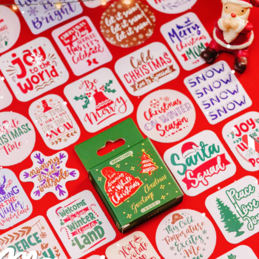 Christmas Greetings - Self Adhesive Sticker Box