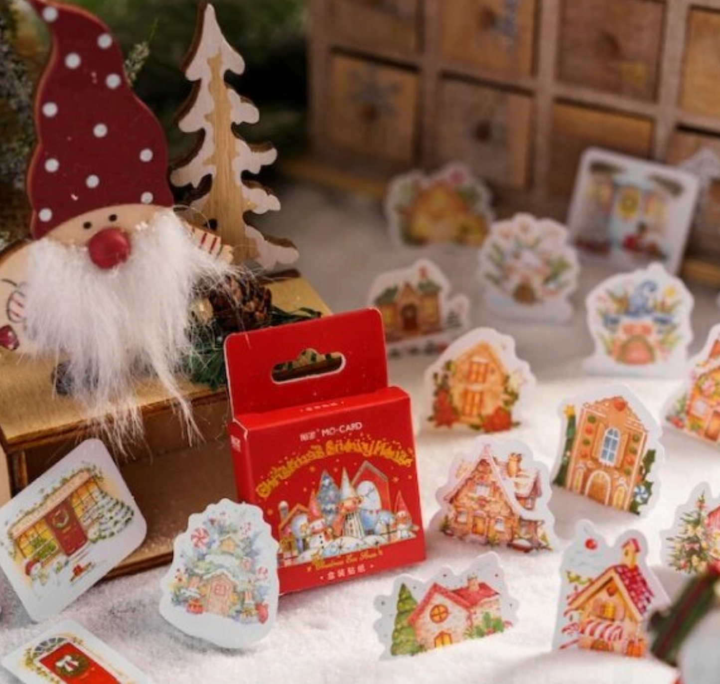 Christmas Houses - Self Adhesive Sticker Box