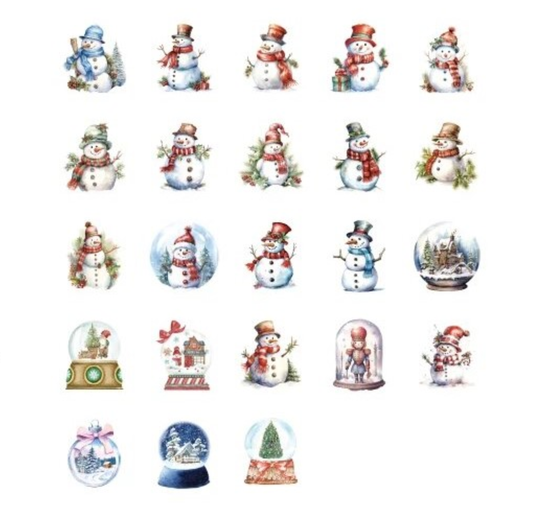 Christmas Snowmen - Self Adhesive Sticker Box