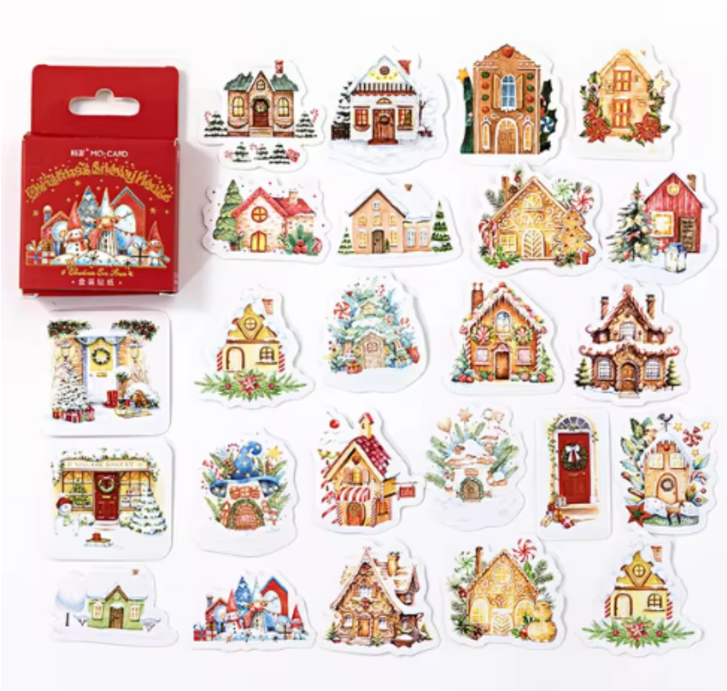 Christmas Houses - Self Adhesive Sticker Box