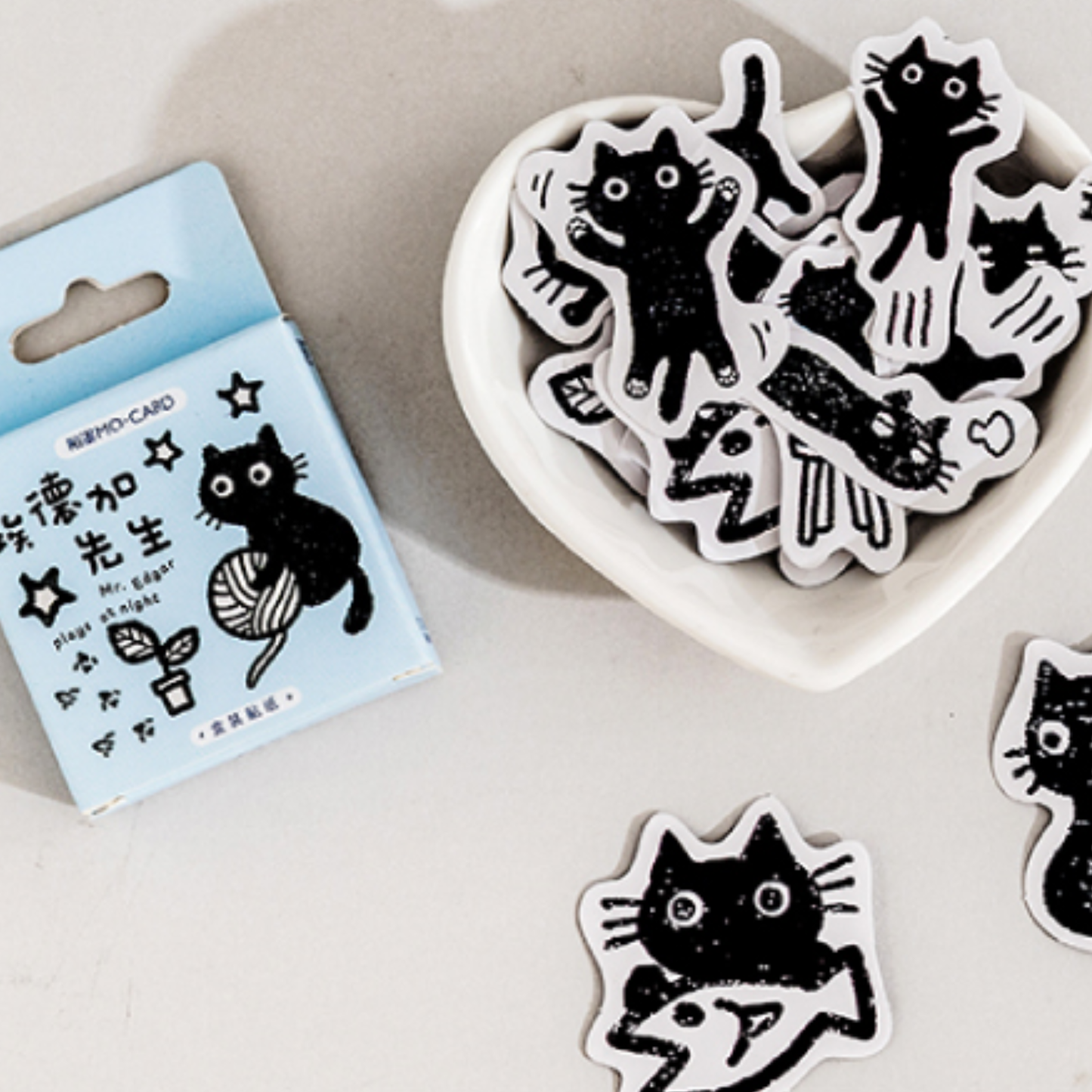 Curious Black Cats - Self Adhesive Sticker Box