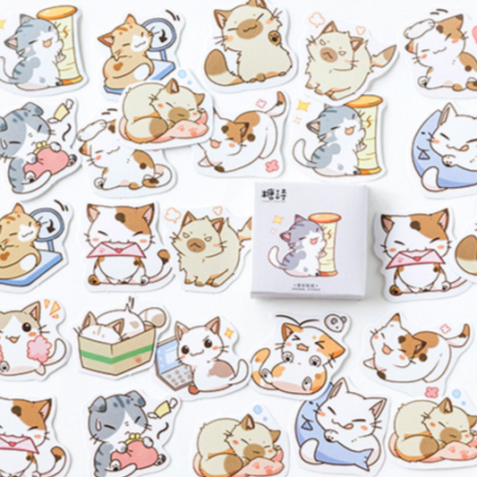 Cute Cats - Self Adhesive Sticker Box