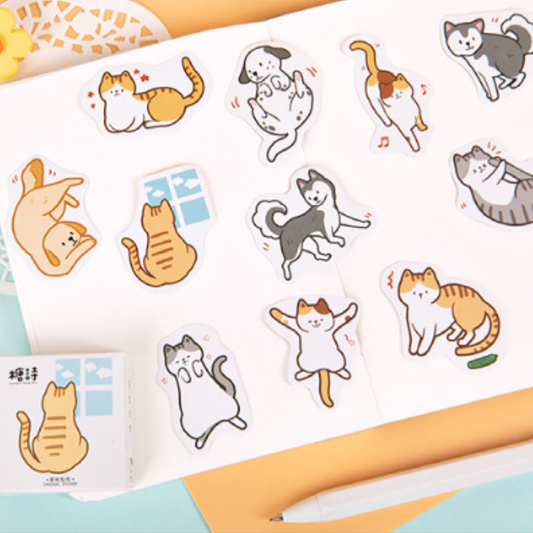 Cute Cats & Dogs - Self Adhesive Sticker Box