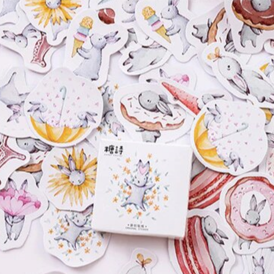 Cute Hare - Self Adhesive Sticker Box