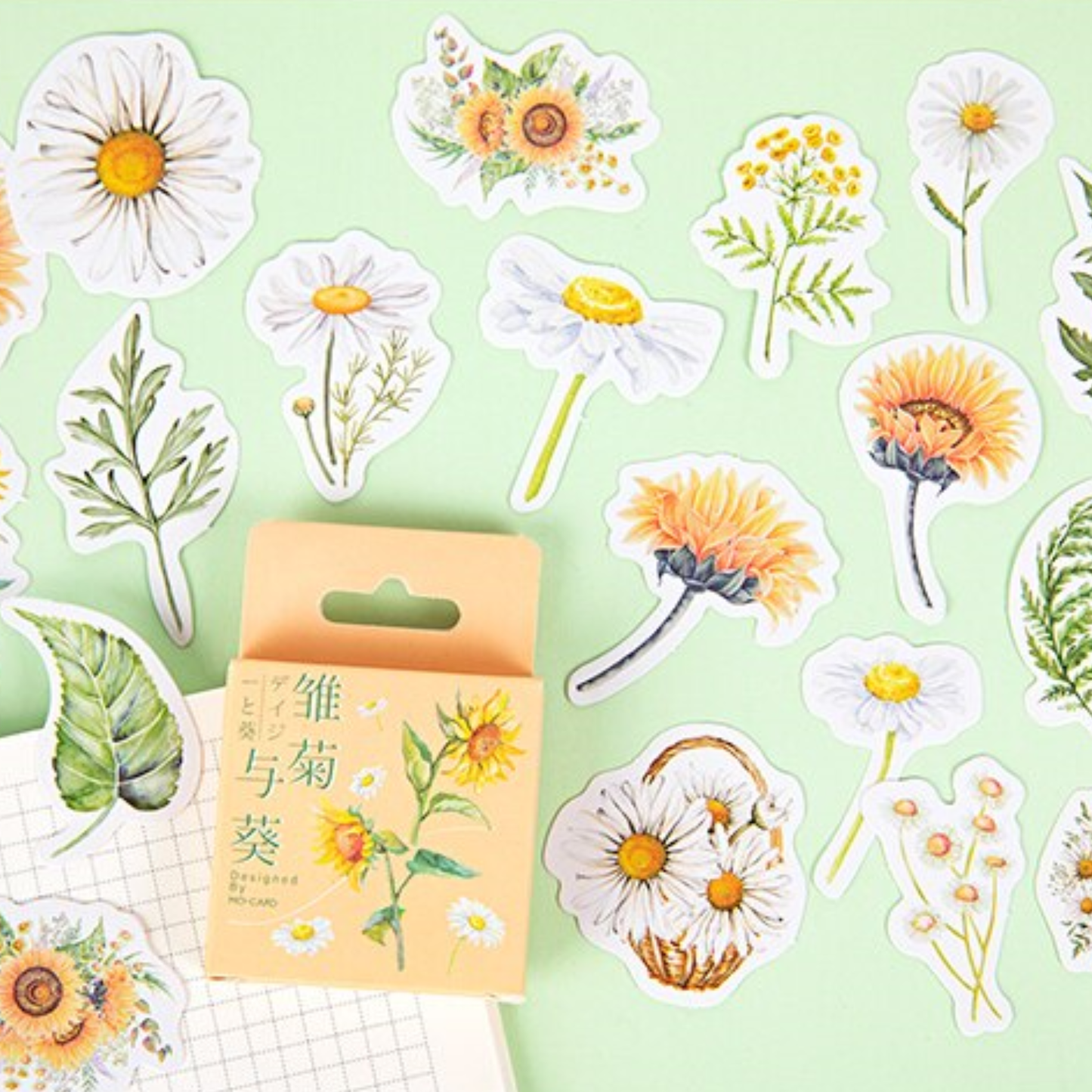 Daisy and Sunflower - Self Adhesive Sticker Box