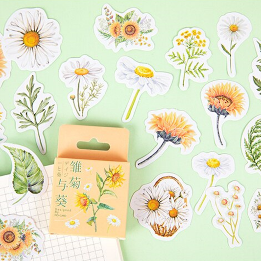 Daisy and Sunflower - Self Adhesive Sticker Box