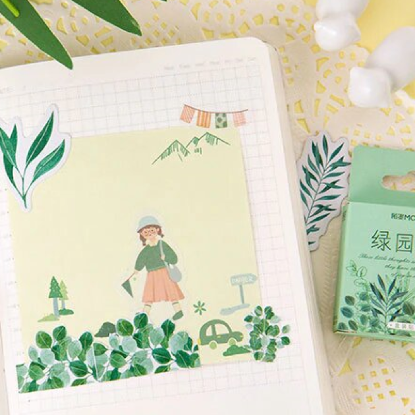 Eucalyptus Leaves - Self Adhesive Sticker Box