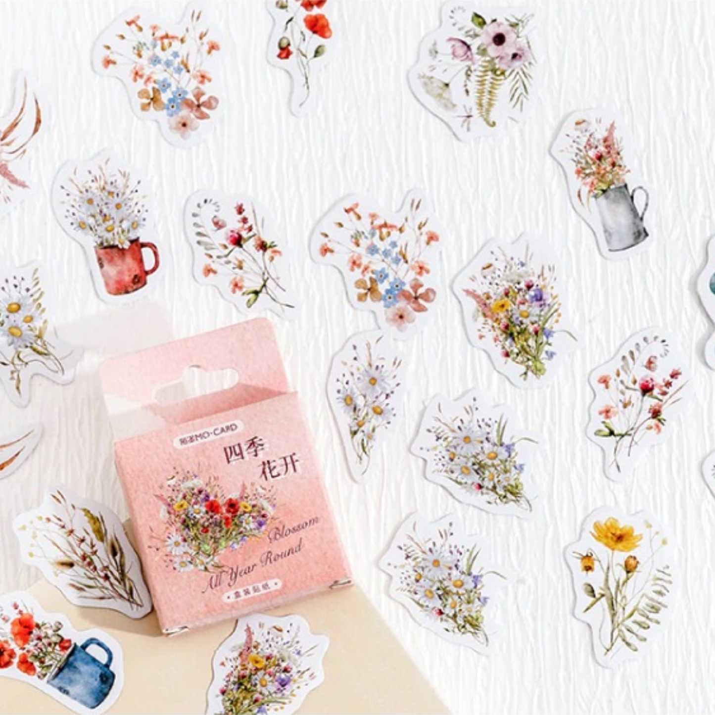 Flowers Of The Seasons - Self Adhesive Sticker Box