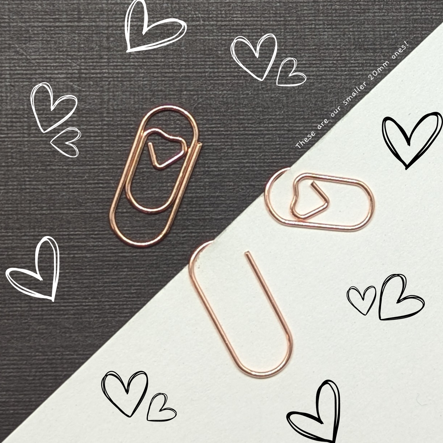 Rose Gold Metal Paper Clip - Heart 20mm - Single Paperclip