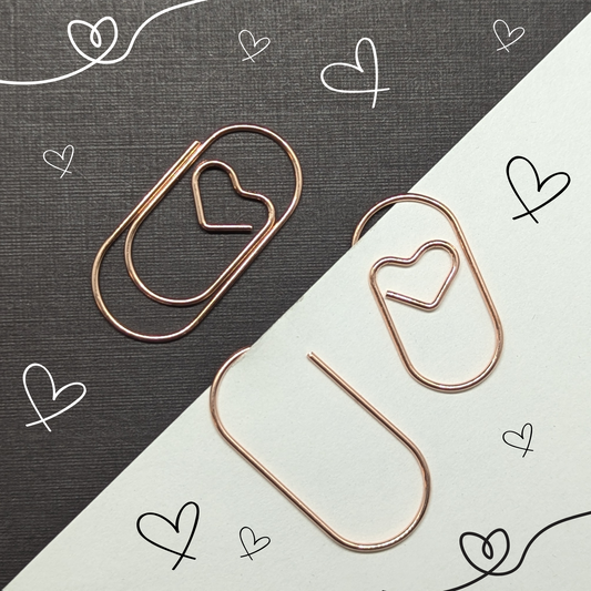 Rose Gold Metal Paper Clip - Heart 38mm - Single Paperclip (Copy)