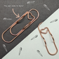 Rose Gold Metal Paper Clip - Heart Pen Holder - Single Paperclip