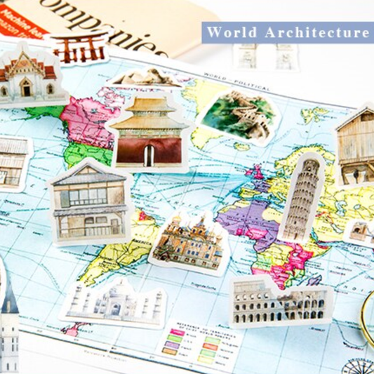 History of World Architecture - Self Adhesive Sticker Box