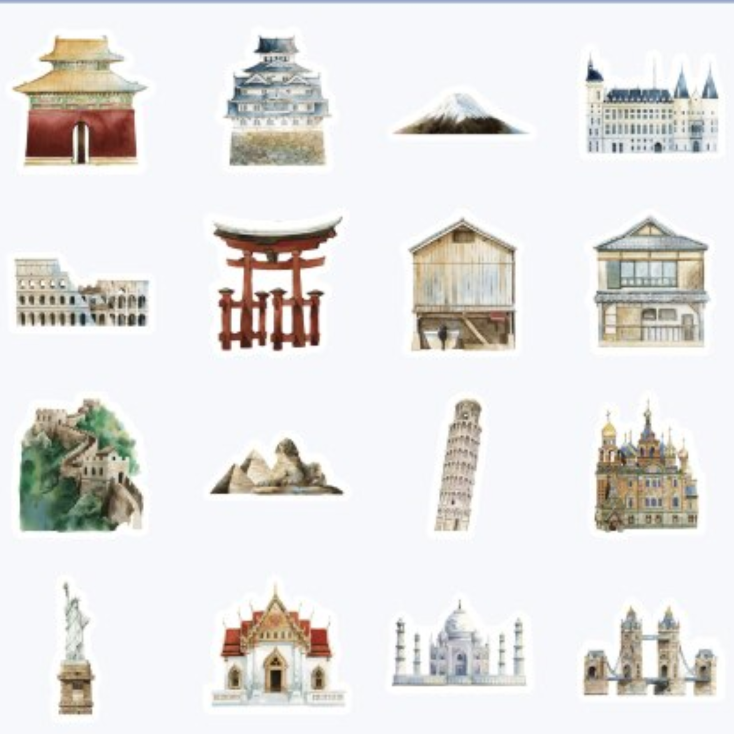 History of World Architecture - Self Adhesive Sticker Box