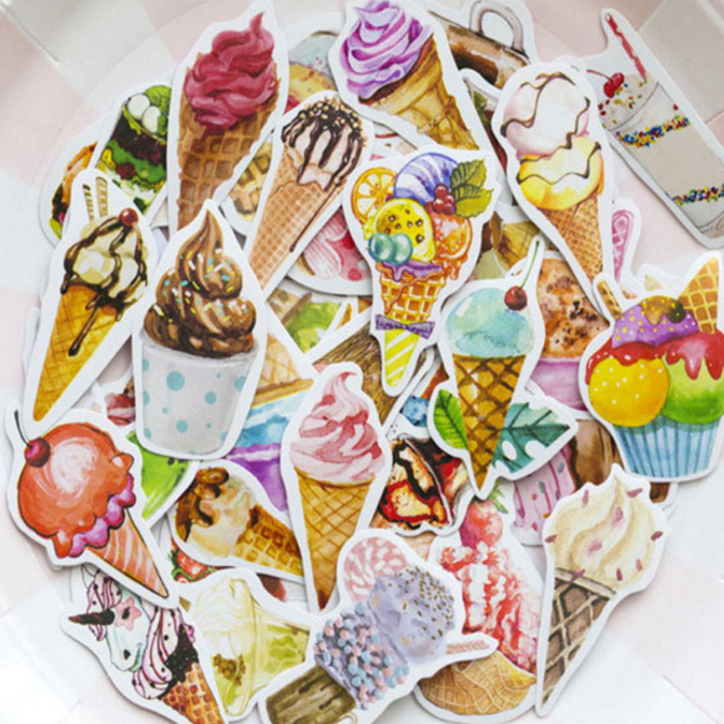 Ice Cream & Sundaes - Self Adhesive Sticker Box