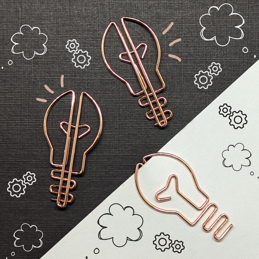 Rose Gold Metal Paper Clip - Lightbulb - Single Paperclip