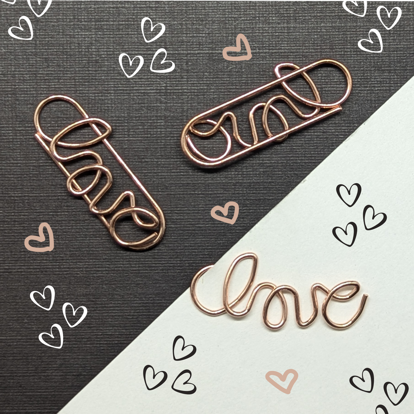 Rose Gold Metal Paper Clip - Love - Single Paperclip