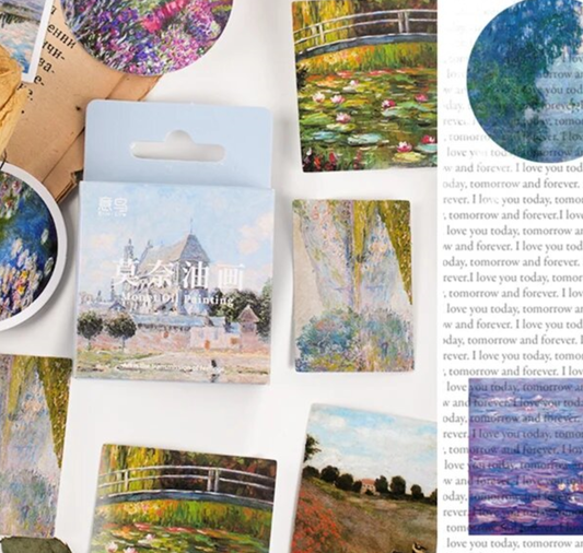 Monet Oil Paintings - Self Adhesive Sticker Box