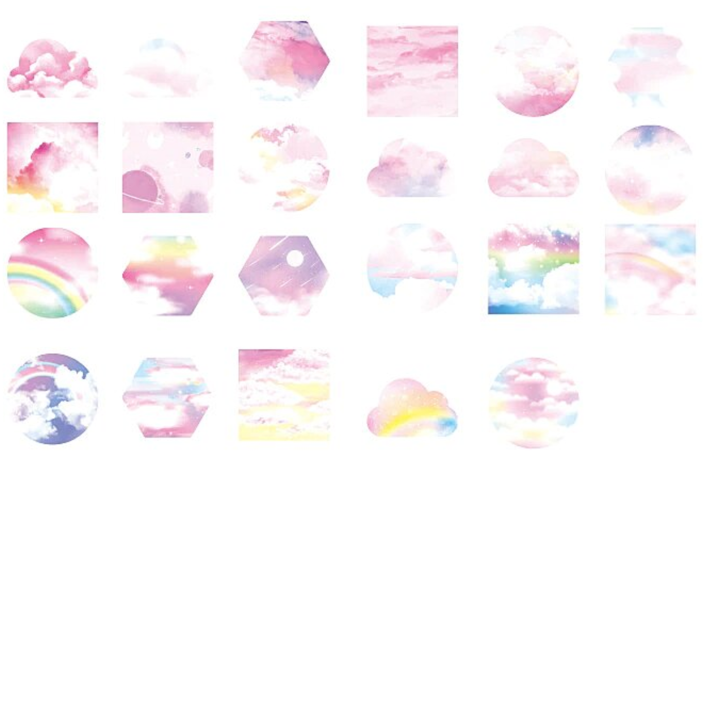 Pastel Clouds - Self Adhesive Sticker Box