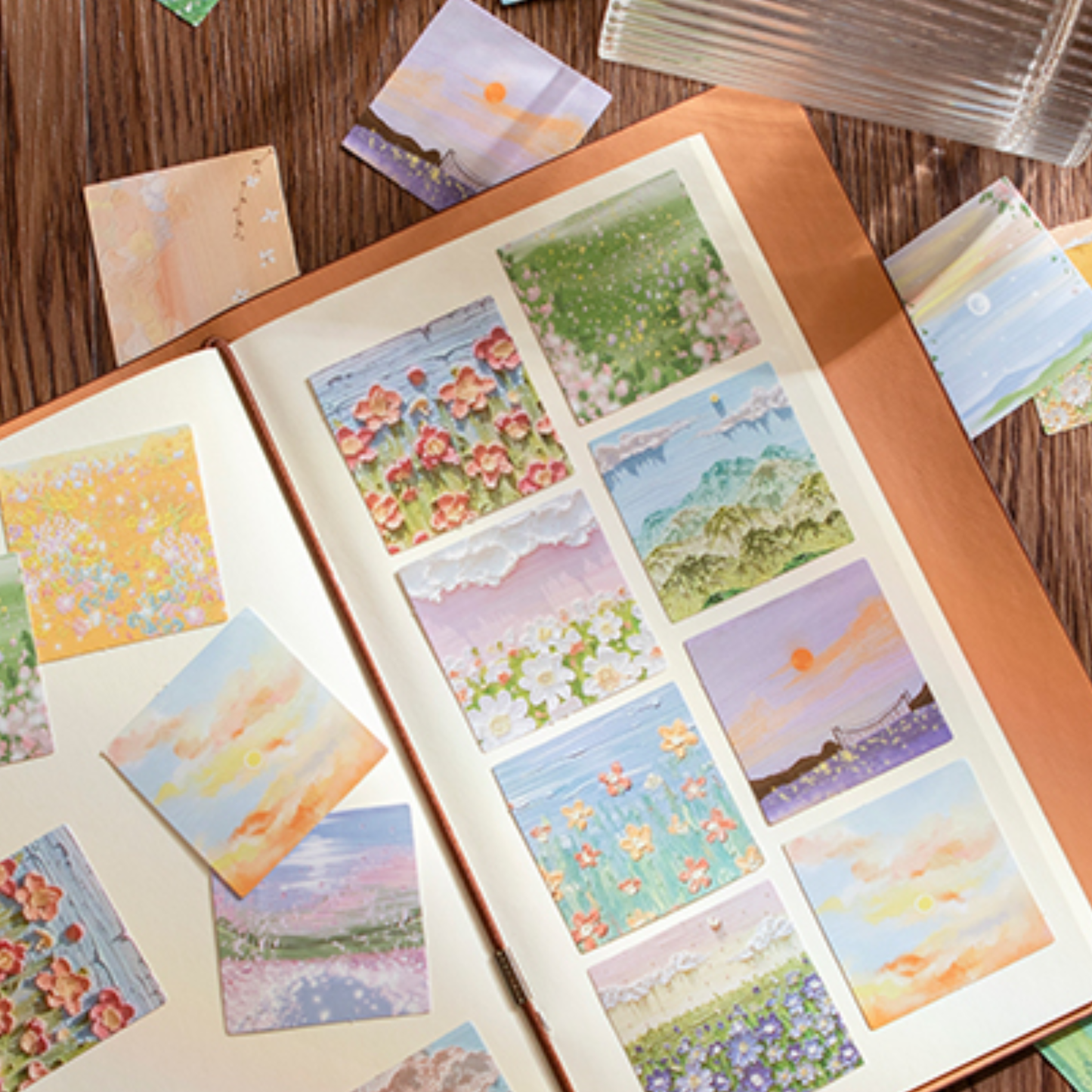 Pastel Spring Scenery - Self Adhesive Sticker Box