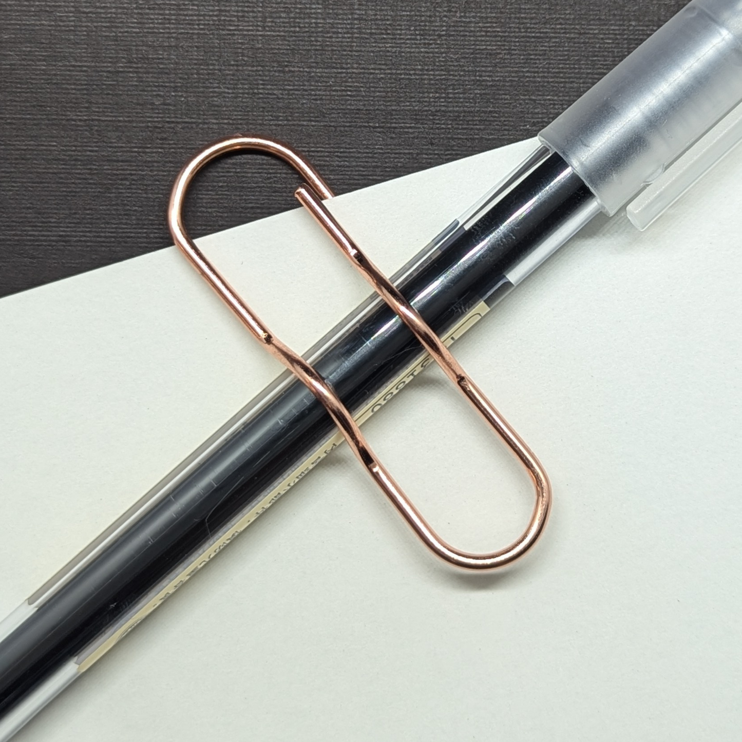 Rose Gold Metal Paper Clip - Pen Holder - Single Paperclip